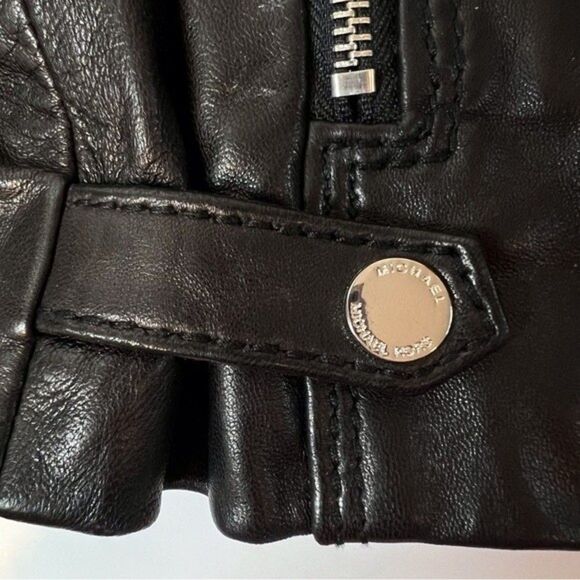SOLD Michael Kors Leather Jacket Black Size M NWOT - Picture 6 of 8